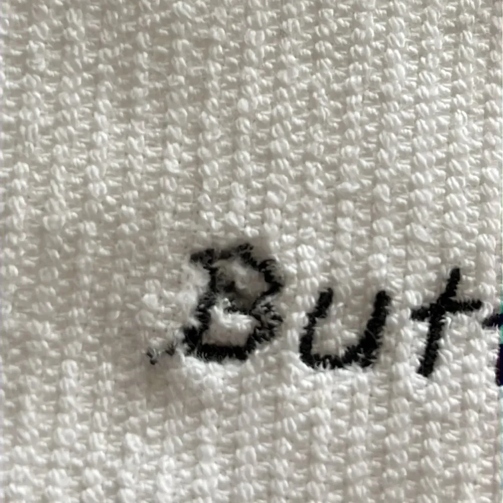 NEW flaws- Set of Gray and White 100% Cotton Embroidered Barmop Dishtowels